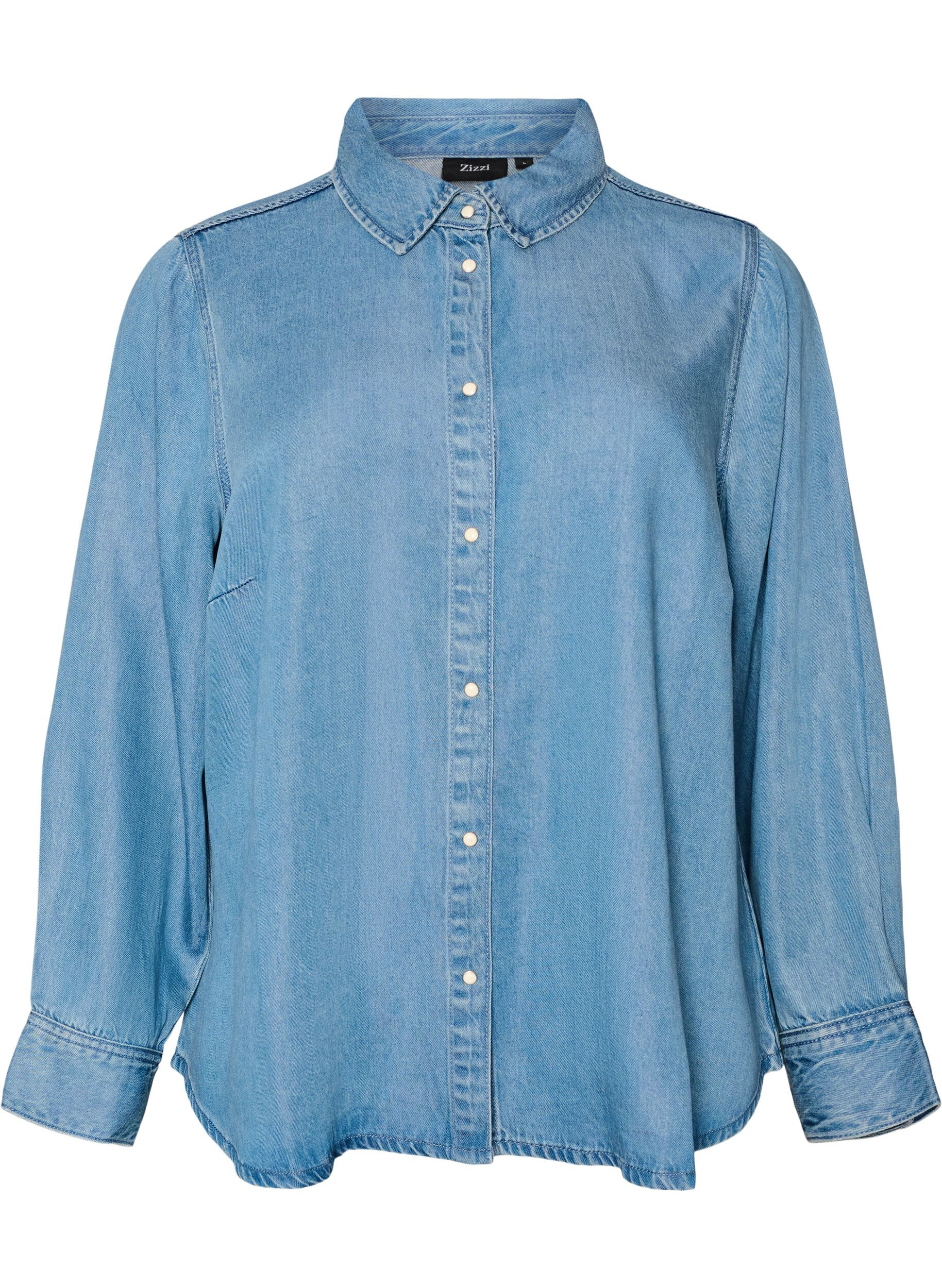 Denim shirt in lyocell with press studs