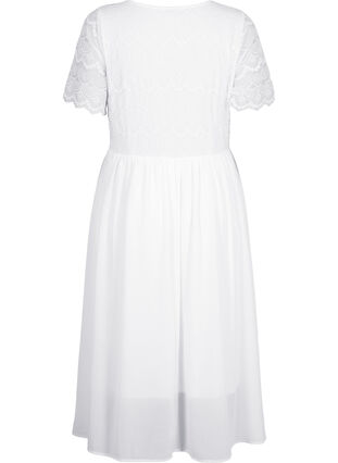 Party dress with lace and an empire waist, Bright White, Packshot image number 1
