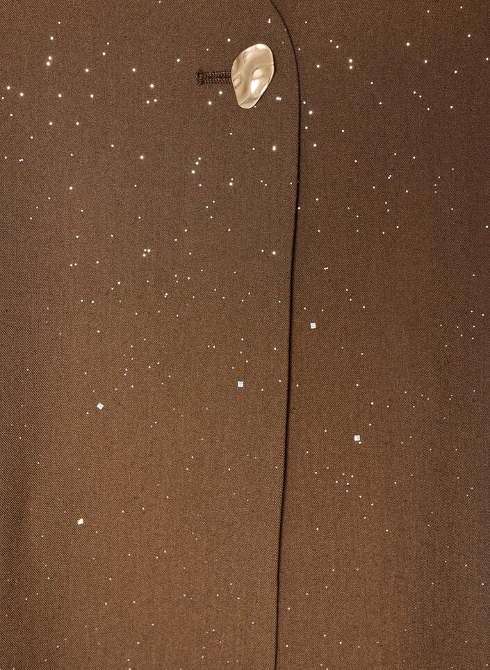 Blouse with glitter and V-neck, Brown, Packshot image number 2