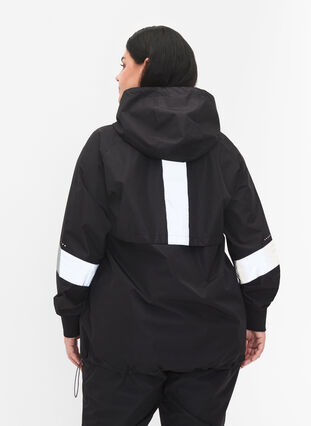 Rain jacket with reflective details, Black w. Reflex, Model image number 1