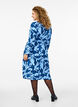 Long-sleeved dress with paisley print and tie belt, Blue, Model image number 1