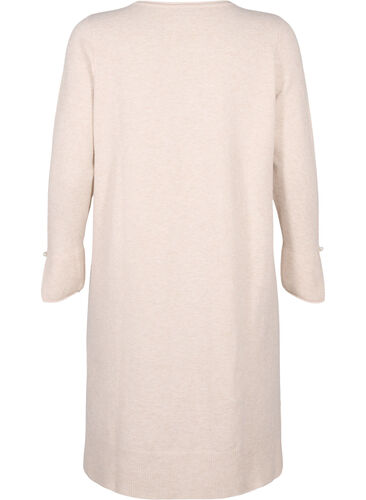 Knitted dress with slit in the sleeves, Pumice Stone Mel., Packshot image number 1