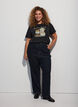 T-shirt with dog print and washed look, Dark Grey, Model image number 1