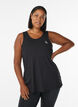 Plain-coloured sports top with round neck, Black, Model image number 0