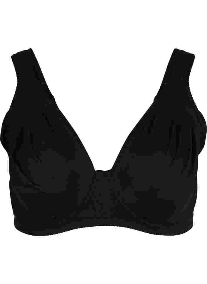 Plain-coloured underwired bra, Black, Packshot image number 0