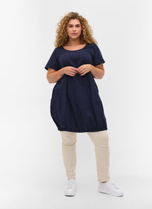 Short sleeve cotton dress, Night Sky, Model image number 2