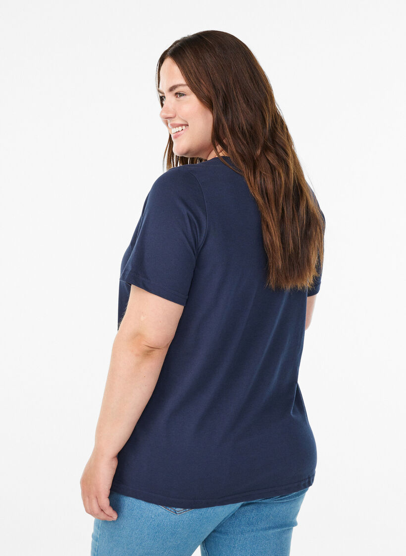 T-shirt with motif, Blue, Model image number 2