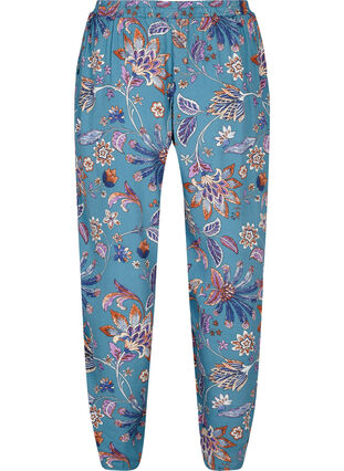 Loose viscose trousers with print, Smoke Blue Paisley, Packshot image number 1