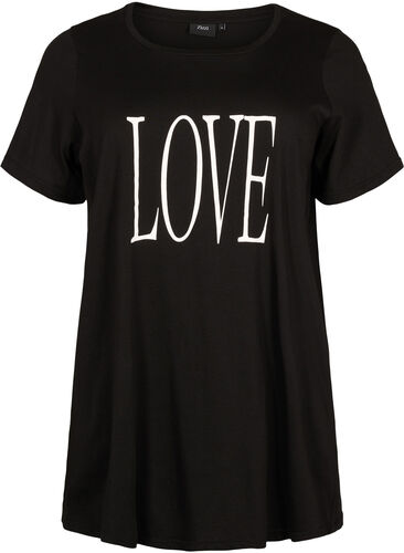 Oversize t-shirt with print, Black W. Love, Packshot image number 0