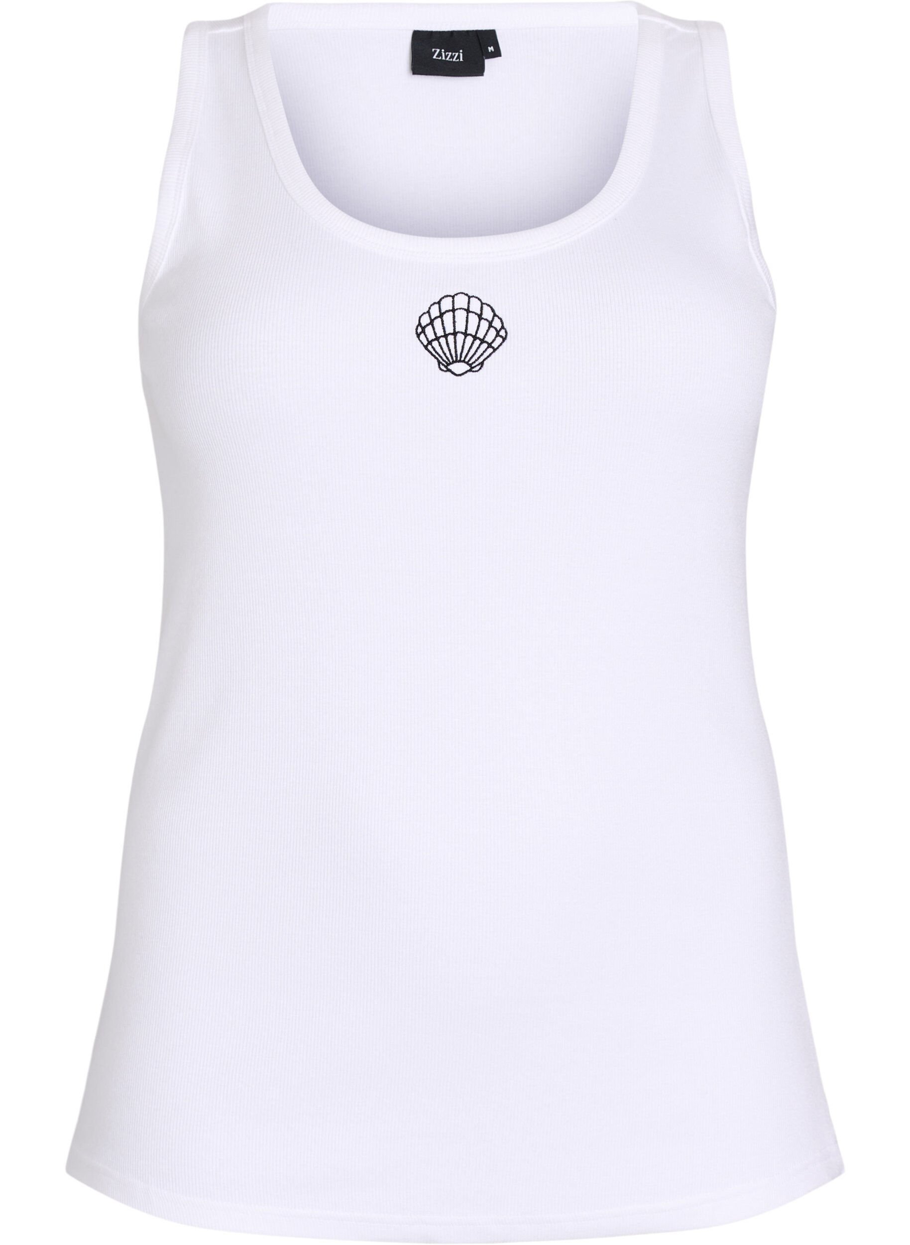 ZizzifashionFitted top with motif, White, Packshot image number 0