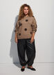 Knitted blouse with a dotted pattern, Brown, Model image number 1