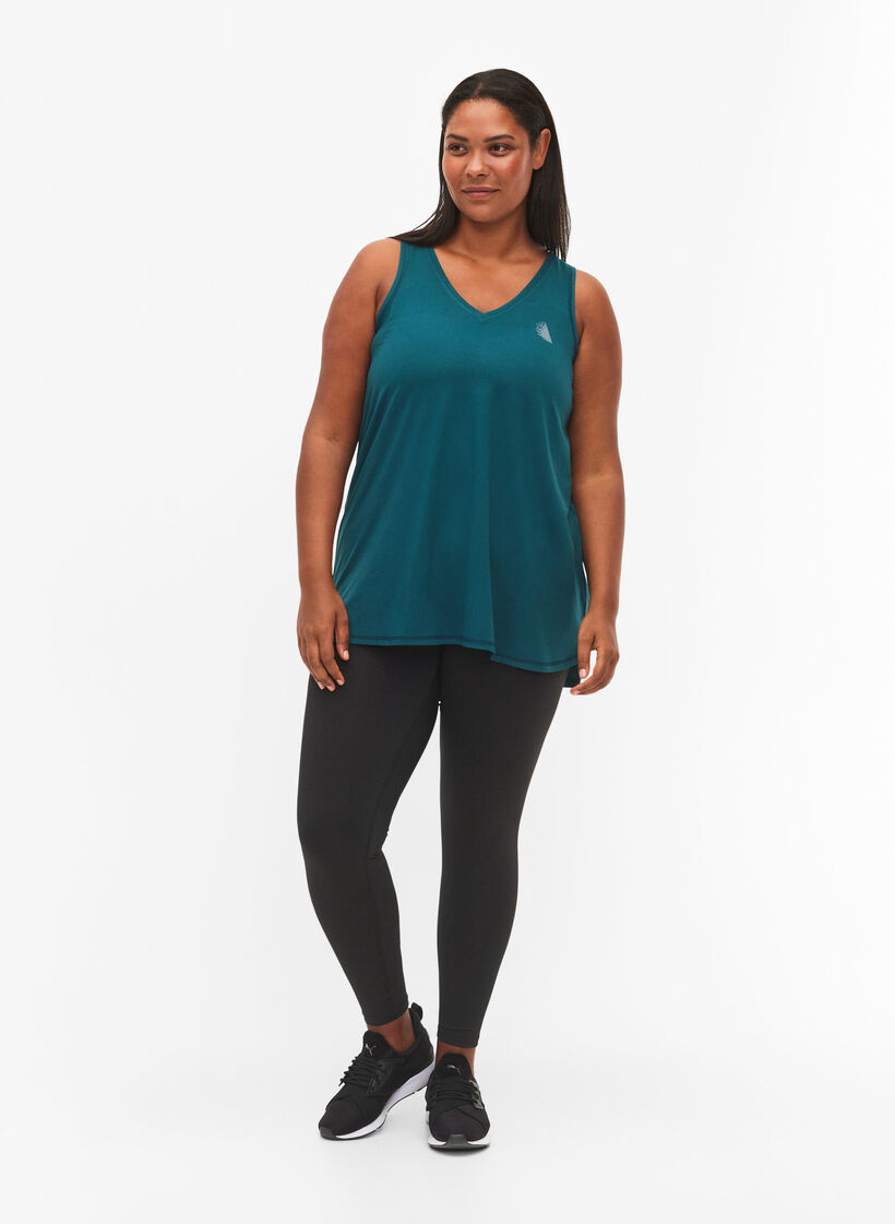 Sports top with V-neck, Green, Model image number 1