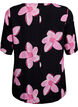 Short sleeve viscose Blouse with print, Black, Packshot image number 1
