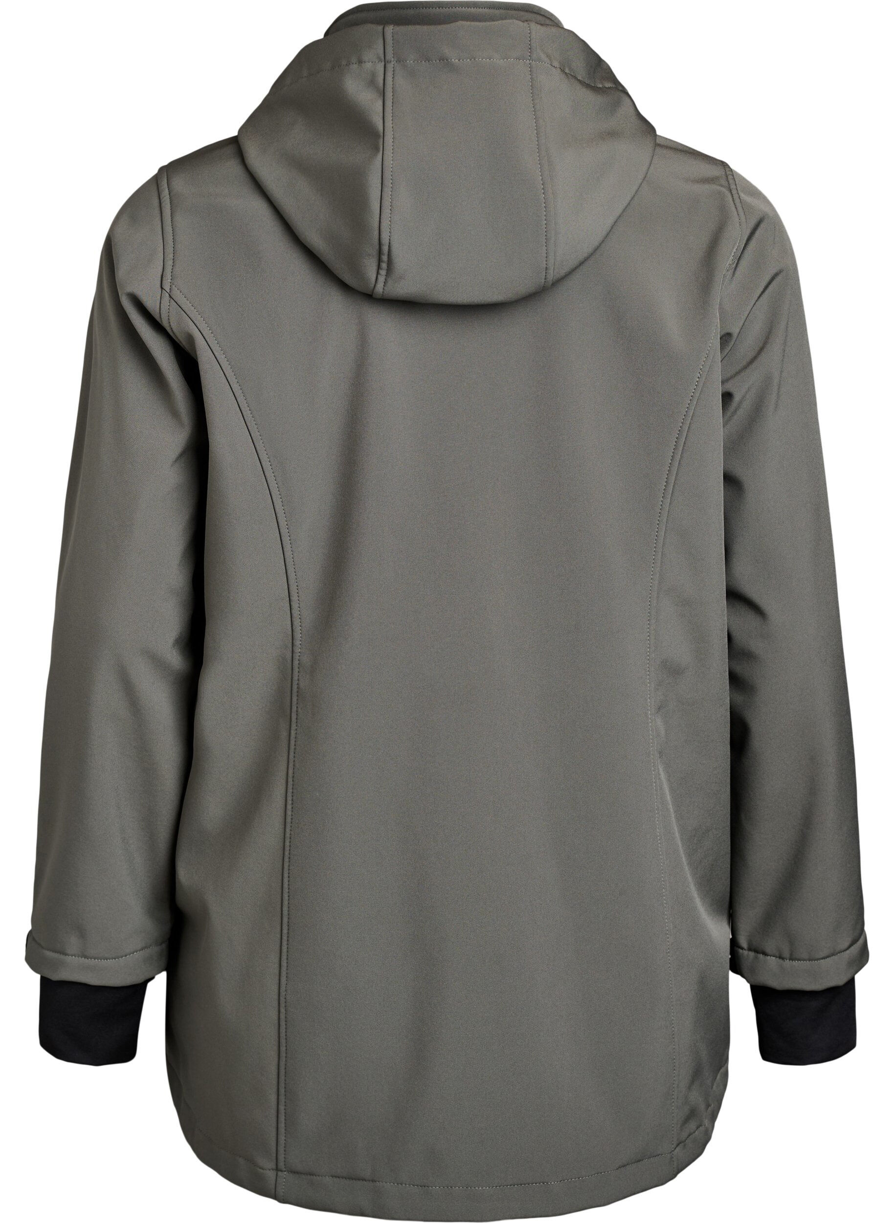 ZizzifashionShort softshell jacket with detachable hood, Dark Grey, Packshot image number 1