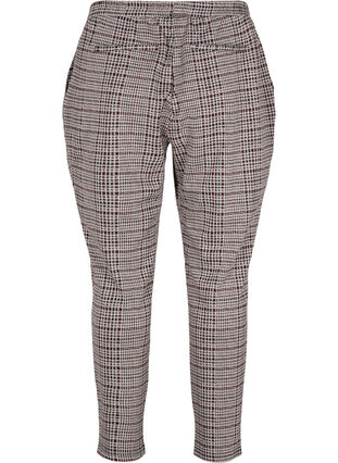 Cropped Maddison trousers with checkered pattern, Brown Check, Packshot image number 1