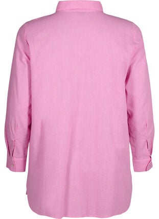 Long shirt in linen and cotton, Rosebloom, Packshot image number 1