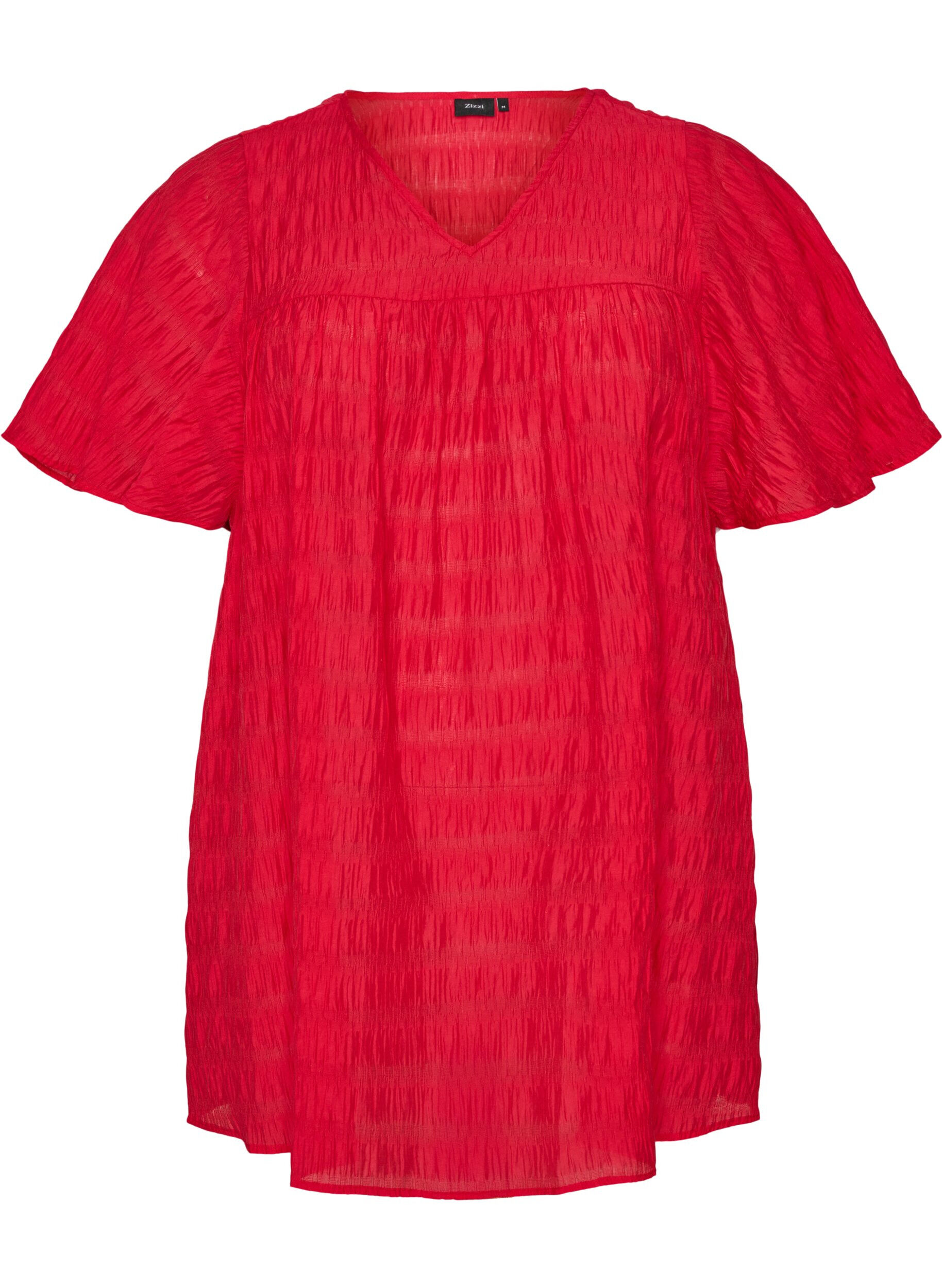 Tunic in lyocell with flutter sleeves