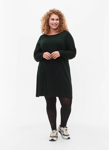 Knitted dress in cotton-viscose blend, Scarab Mel., Model image number 2