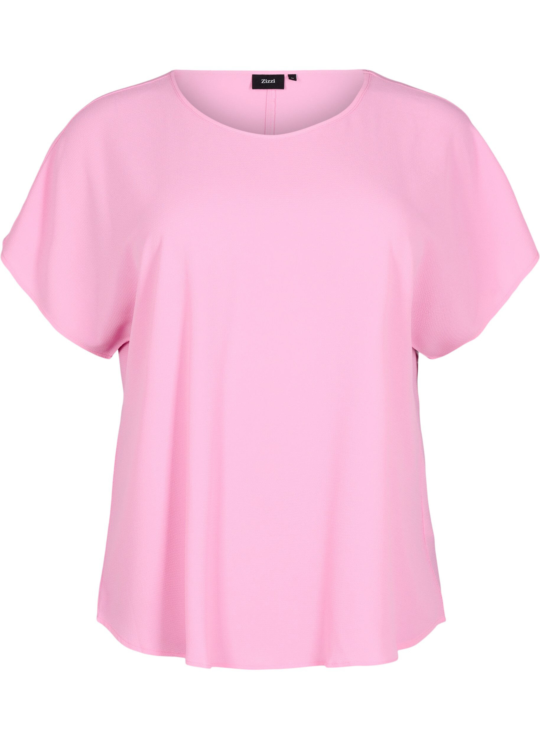 ZizzifashionBlouse with short sleeves and a round neckline, Pink, Packshot image number 0