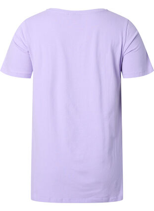Basic plain cotton t-shirt, Lavender, Packshot image number 1