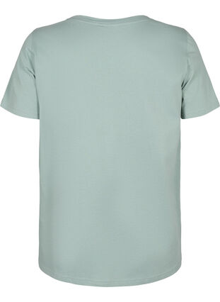 Cotton T-shirt with a motif, Ch. Green w. Face, Packshot image number 1
