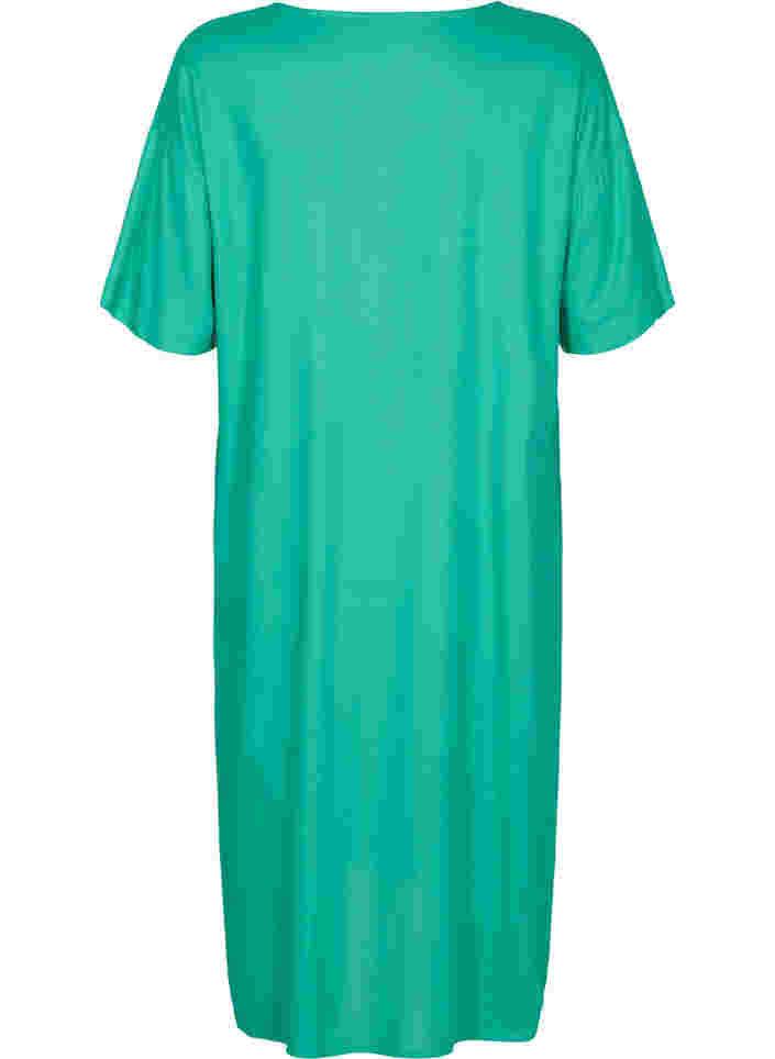 Short-sleeved viscose shirt dress, Holly Green, Packshot image number 1