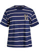 T-shirt with stripes and leopard detail, Blue, Packshot image number 0