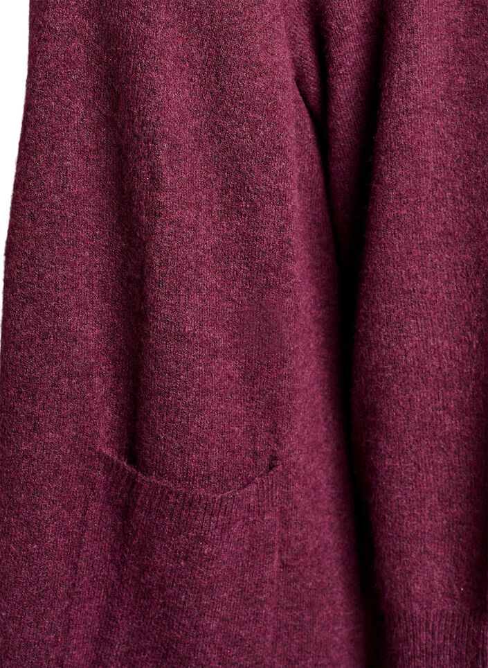 Long knit cardigan with pockets, Red, Packshot image number 2