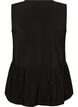 Sleeveless peplum blouse with decorative buttons, Black, Packshot image number 1