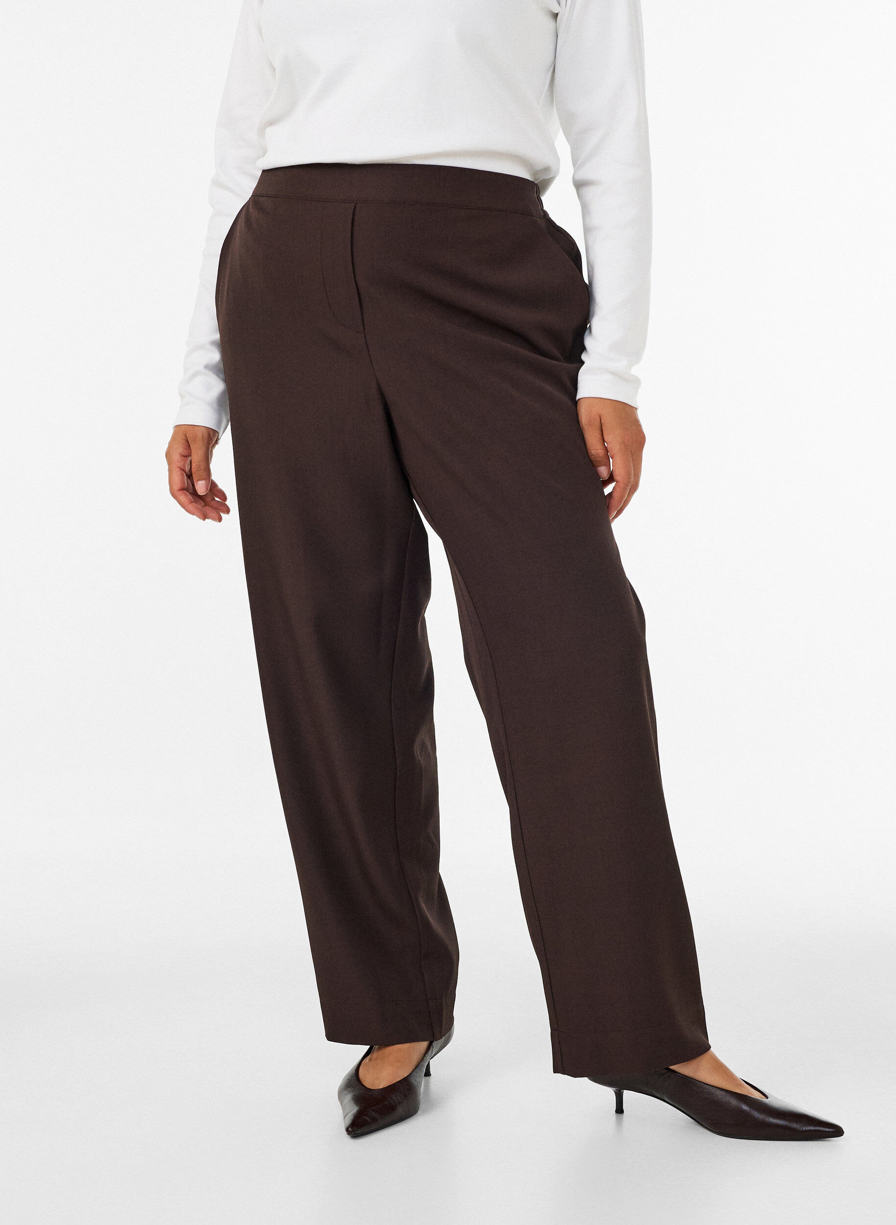 ZizzifashionLoose trousers with pockets, Brown, Model image number 2