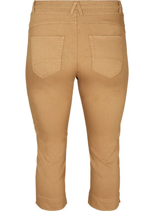Close-fitting capris with button fastening, Camel, Packshot image number 1