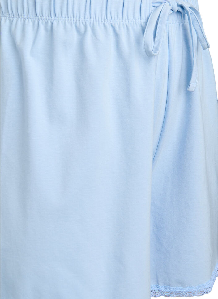 Loose shorts in a modal blend with a lace trim, Dutch Canal, Packshot image number 2