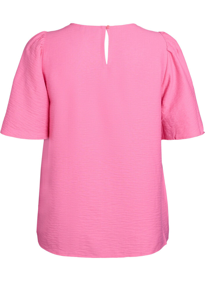 Blouse with short, wide sleeves, Pink, Packshot image number 1
