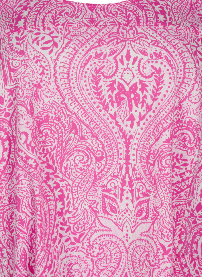 Short-sleeved cotton dress with paisley print, Pink, Packshot image number 2