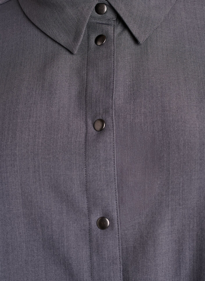 Shirt with collar and press buttons, Grey, Packshot image number 2