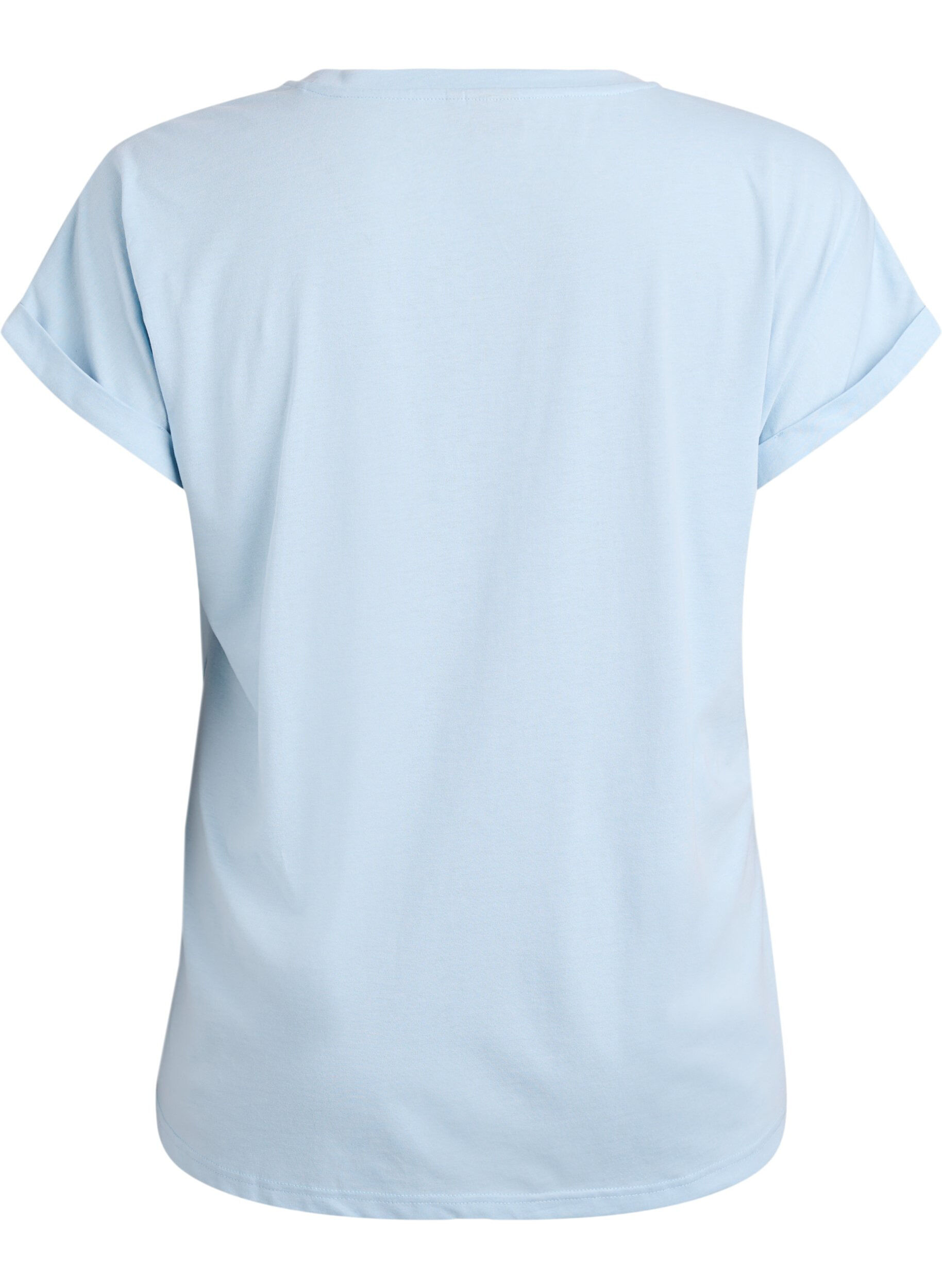 ZizzifashionShort-sleeved cotton blend t-shirt, Light Blue, Packshot image number 1