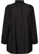Viscose tunic with ruffles and buttons, Black, Packshot image number 0