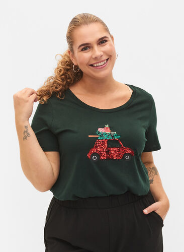 Christmas t-shirt in cotton, Scarab Car, Model image number 0