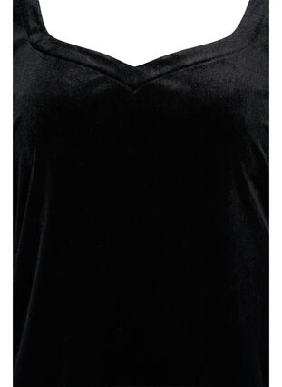 Velour dress with long sleeves, Black, Packshot image number 2