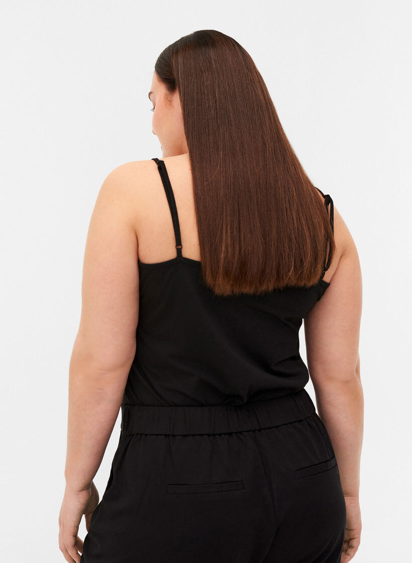 2-pack basic cotton top, Black, Model image number 1