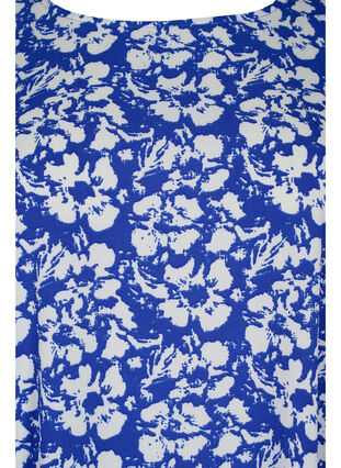 Printed dress with 3/4 sleeves, Blue White Flower, Packshot image number 2