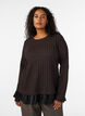 Structured blouse with ruffle hem, Brown, Model image number 0