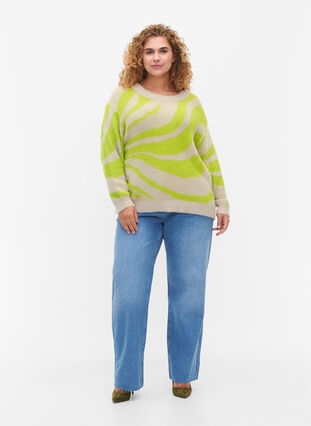Soft knitted blouse with pattern, Tender Shoots Comb, Model image number 2
