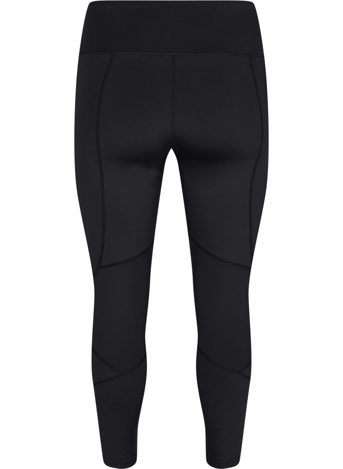 Solid-coloured gym leggings, Black, Packshot image number 1