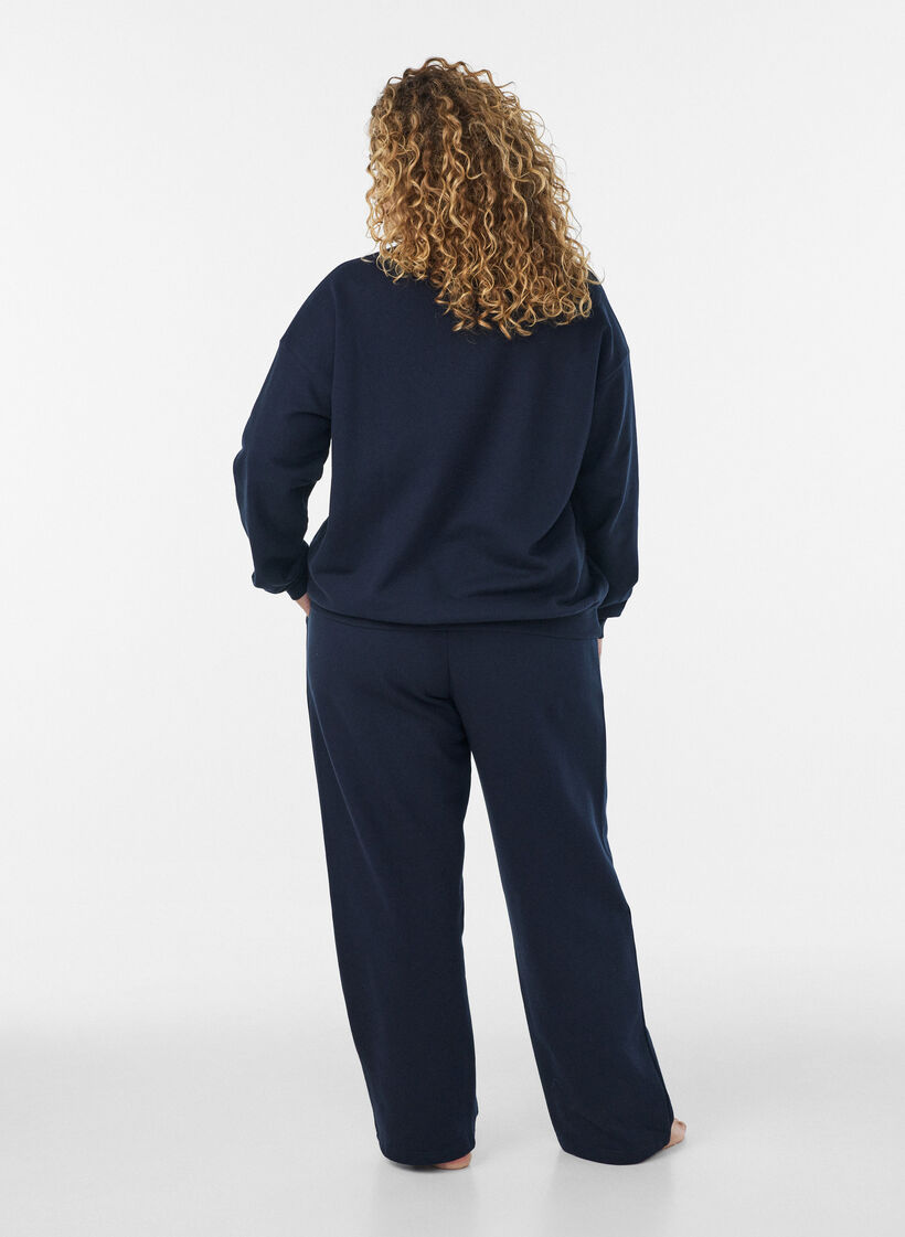 Sweatshirt with text print, Blue, Model image number 2