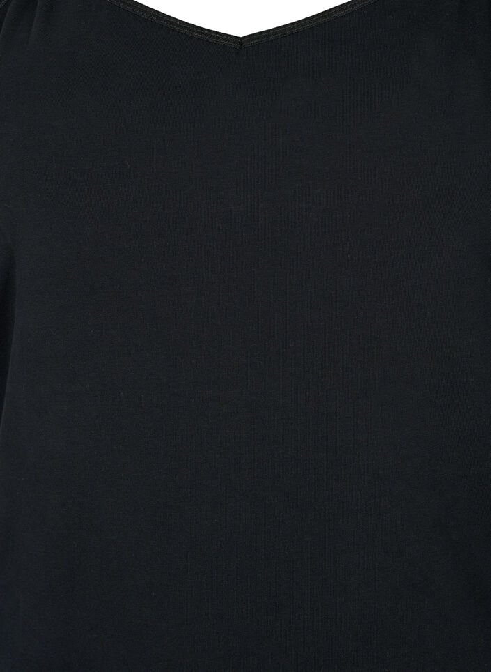 Basic cotton spaghetti strap top, Black, Packshot image number 2