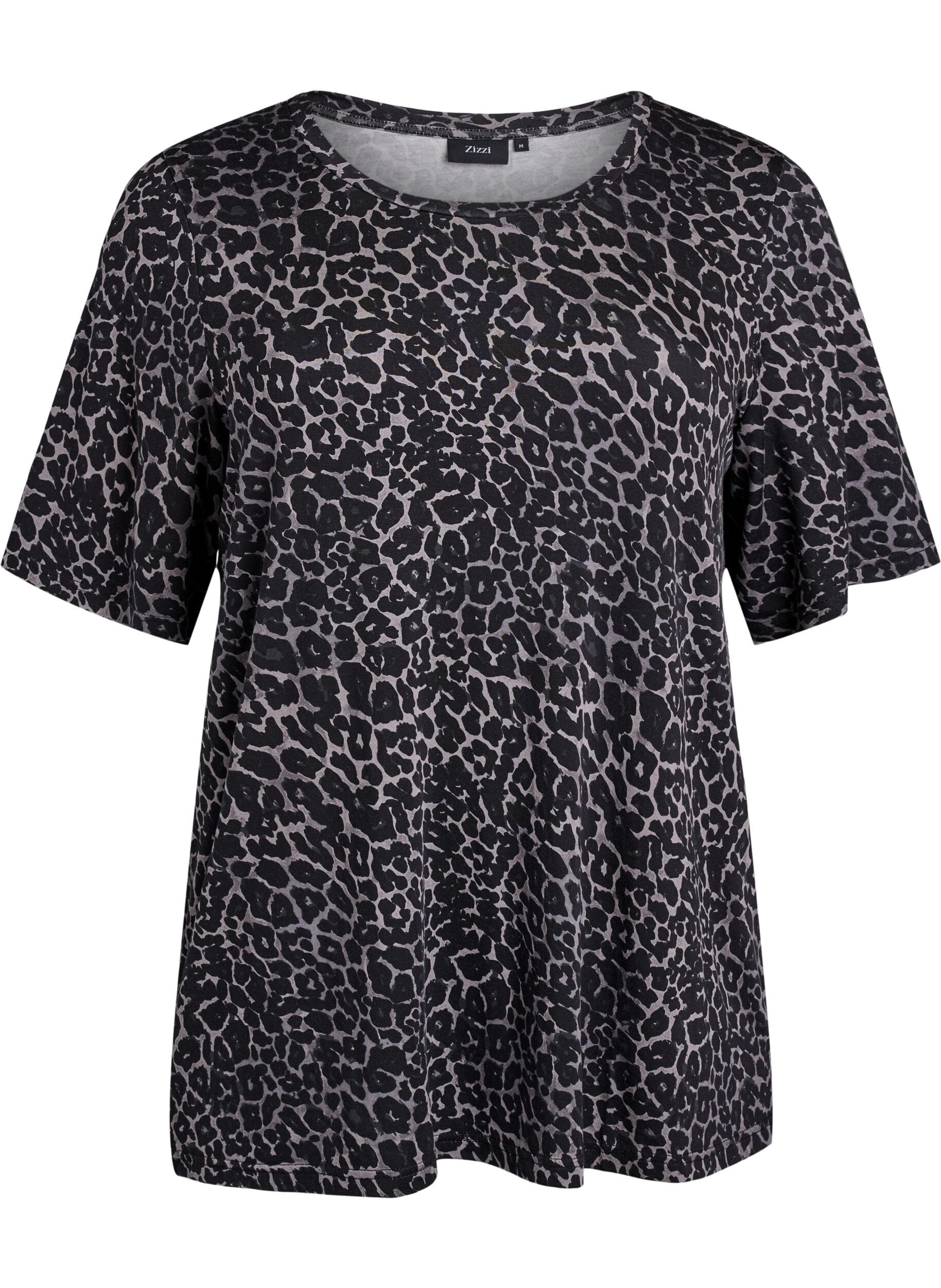 Zizzi, T-shirt with TENCEL™ Lyocell and leopard print