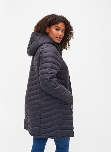 Lightweight jacket with pockets and detachable hood, Black, Model image number 1
