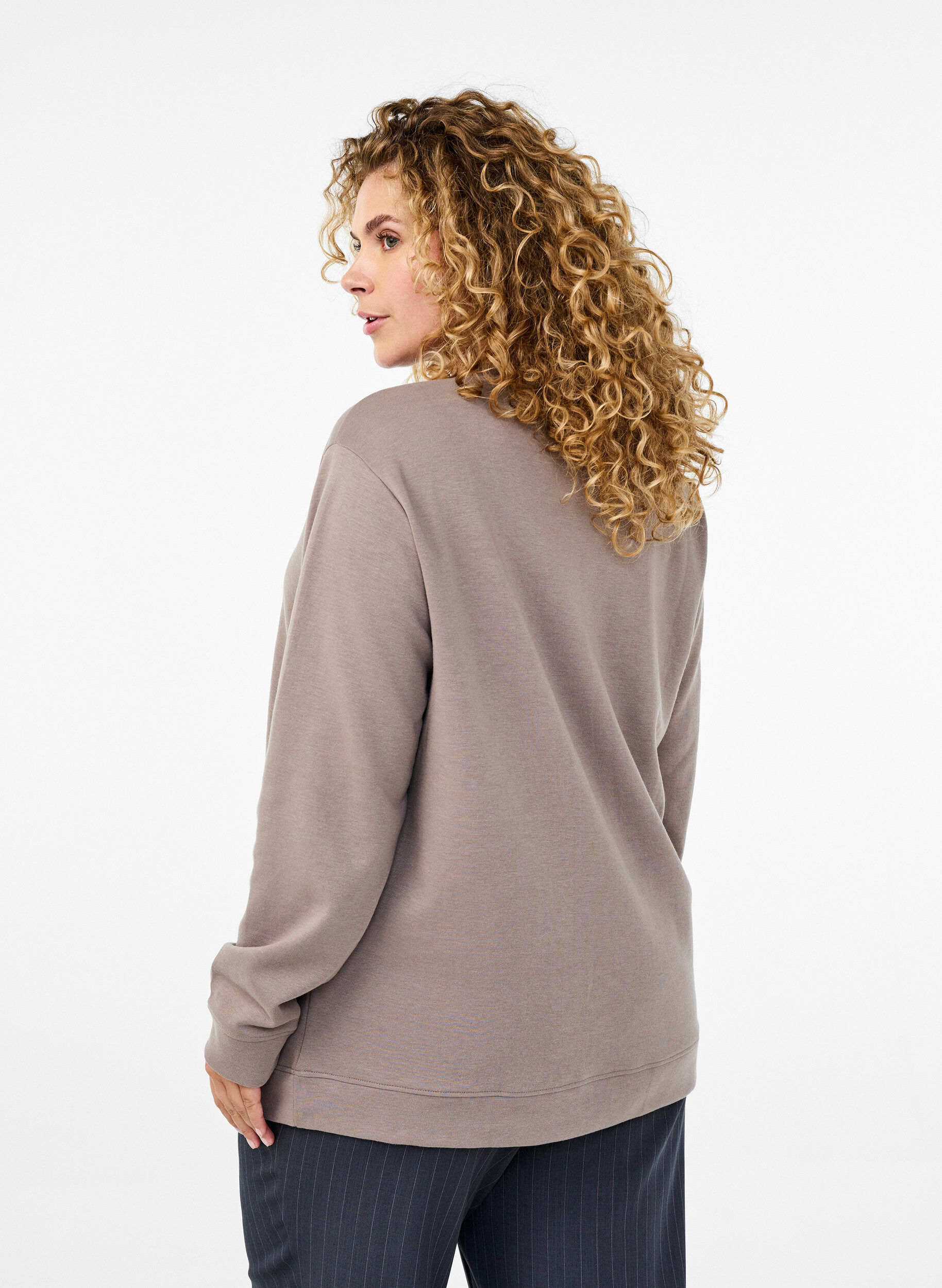 Zizzifashion FLASH - Sweatshirt with crew neck, Beige, Model image number 2