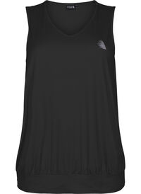 Sleeveless workout top with balloon fit